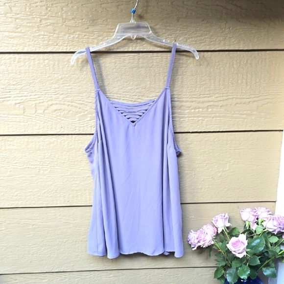 Torrid Gray georgette strappy swing Tank 2X - Picture 2 of 5